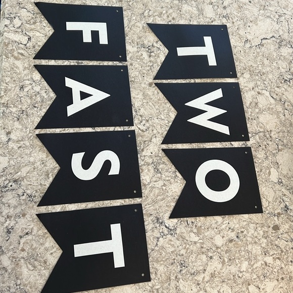 4/$14 Two Fast Birthday Banner, 2nd Birthday - Picture 3 of 4